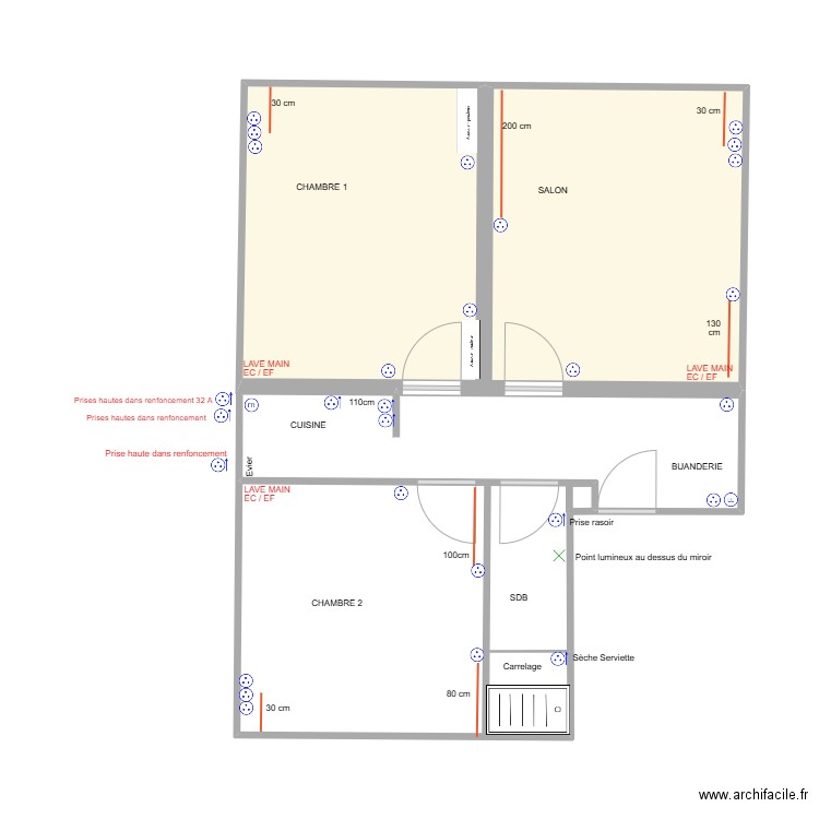 BOSSEBOEUF ELEC. Plan de 1 pièce et 27 m2