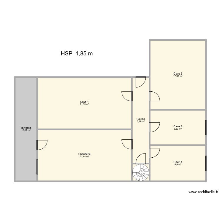 neuville ss sol. Plan de 8 pièces et 96 m2