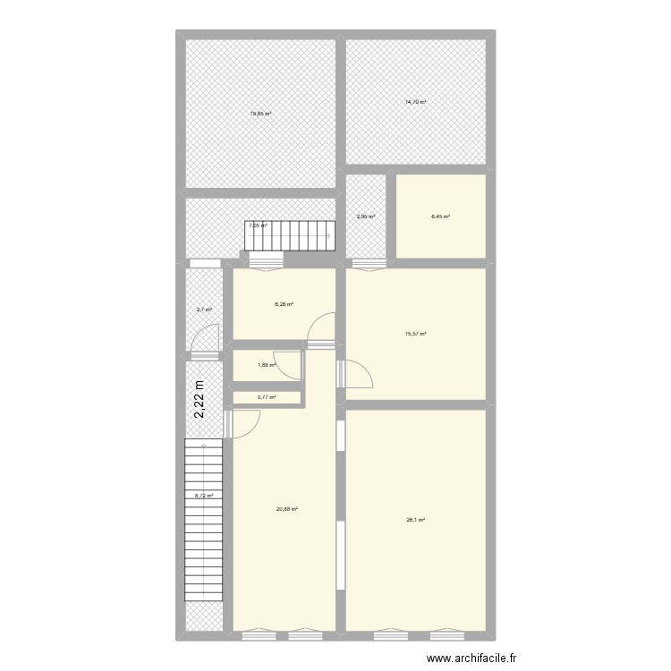 planete appartement 1er. Plan de 13 pièces et 133 m2