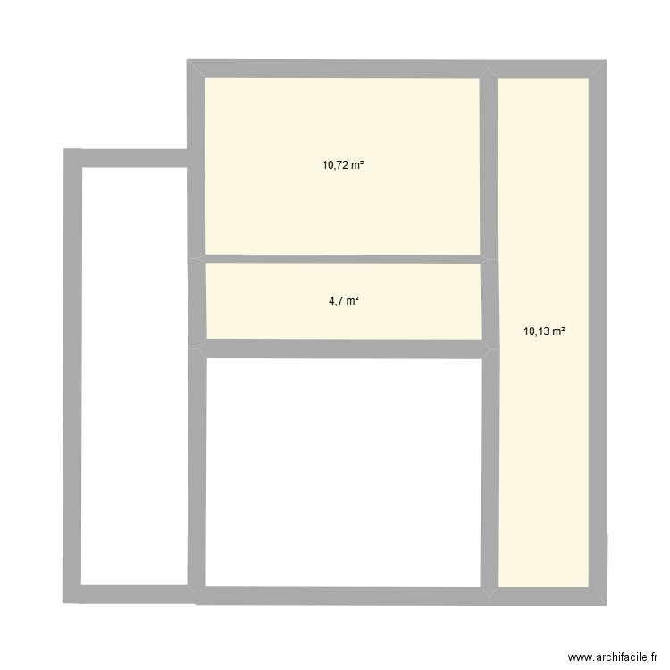 RDC La Faute. Plan de 3 pièces et 26 m2