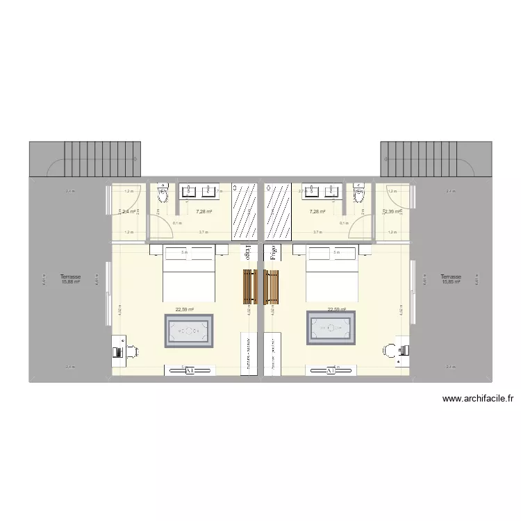 vue du toit v2. Plan de 