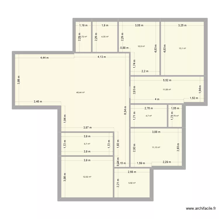 maison. Plan de 12  et 131 m²