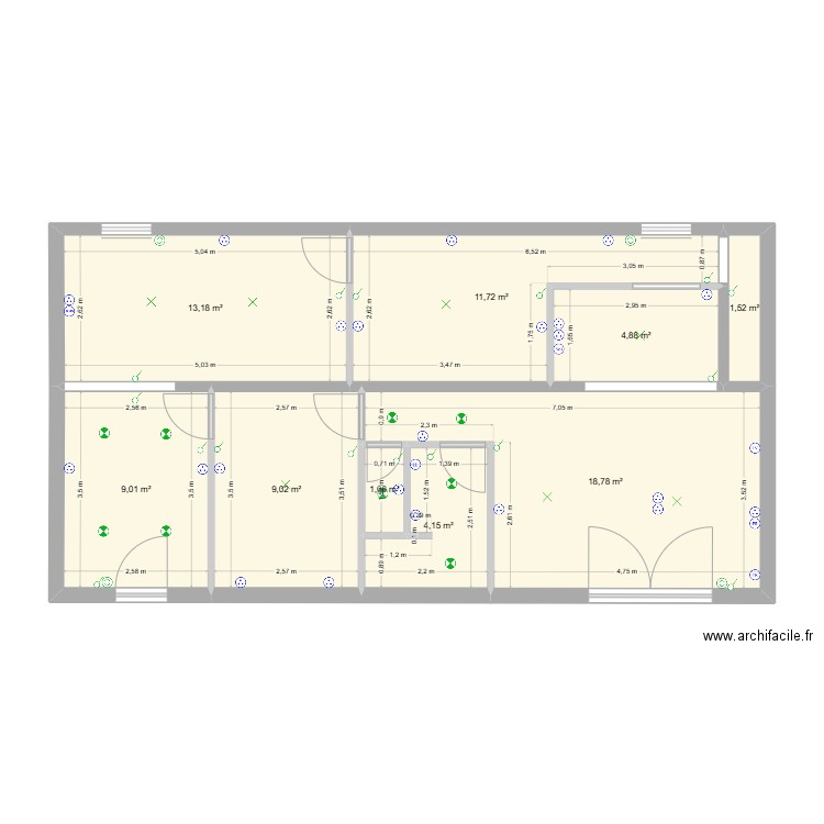ST PRIEST elec. Plan de 21 pièces et 227 m2