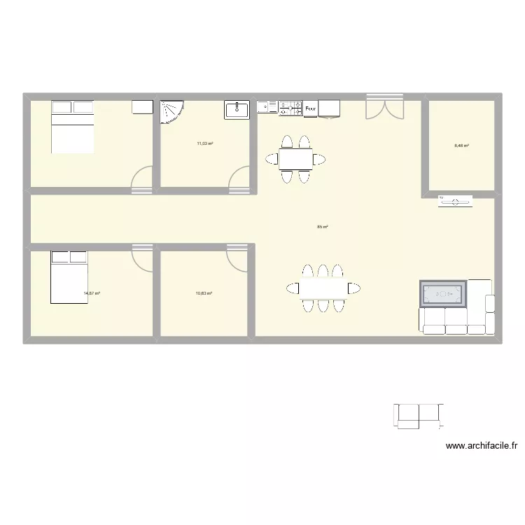 plan. Plan de 6  et 145 m²