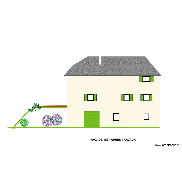 facade EST APRES TRAVAUX. Plan de 