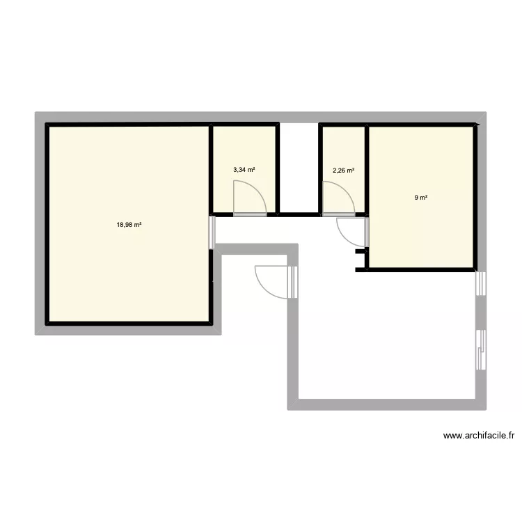 Maison D. Plan de 4 pièces et 34 m²
