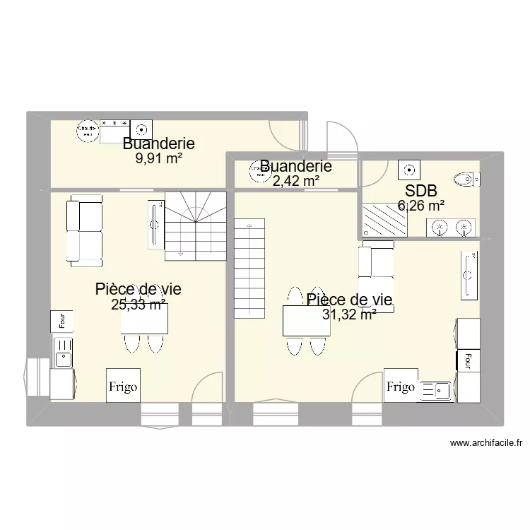 maison besne uno. Plan de 13  et 204 m²