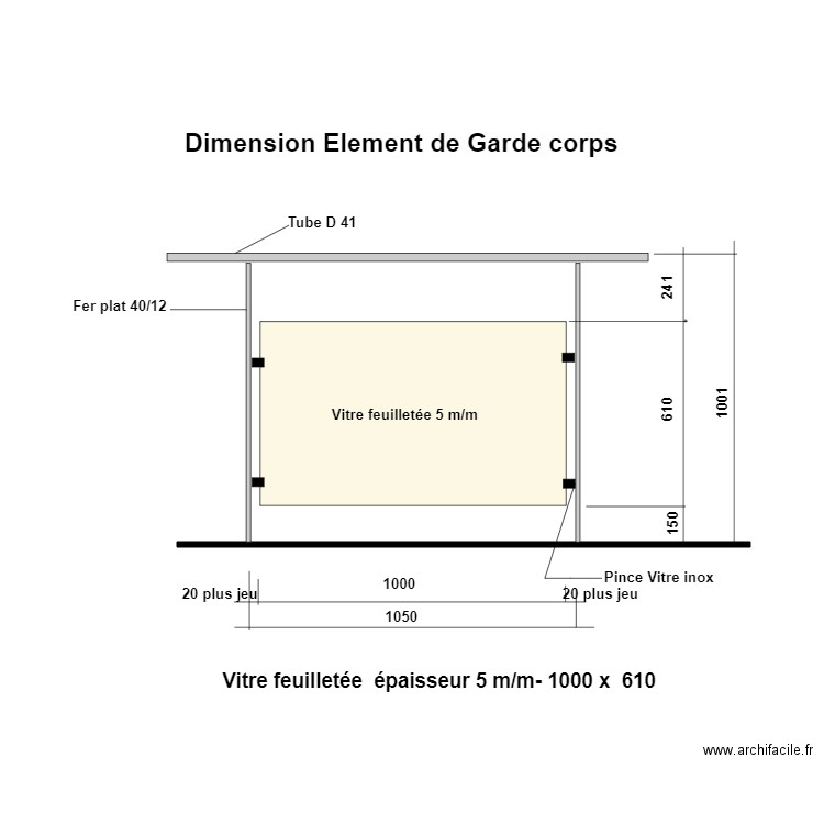 Element Garde Corps. Plan de 0 pièce et 0 m2