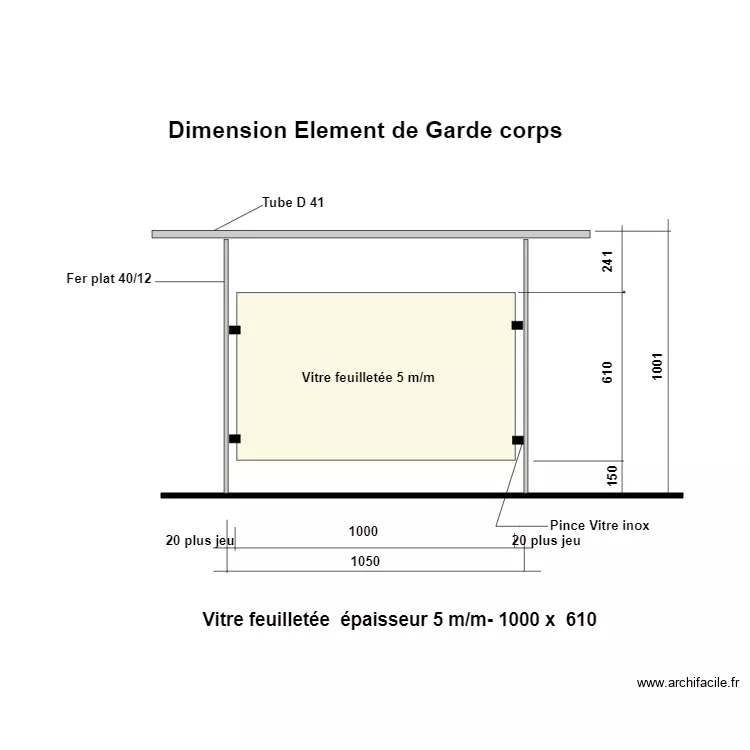 Element Garde Corps. Plan de 