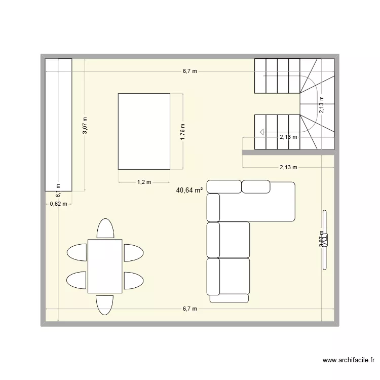 pplan 1er etage. Plan de 1 pièce et 41 m²