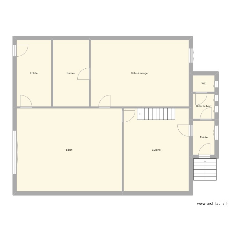 HOSSA RDC. Plan de 8 pièces et 130 m2