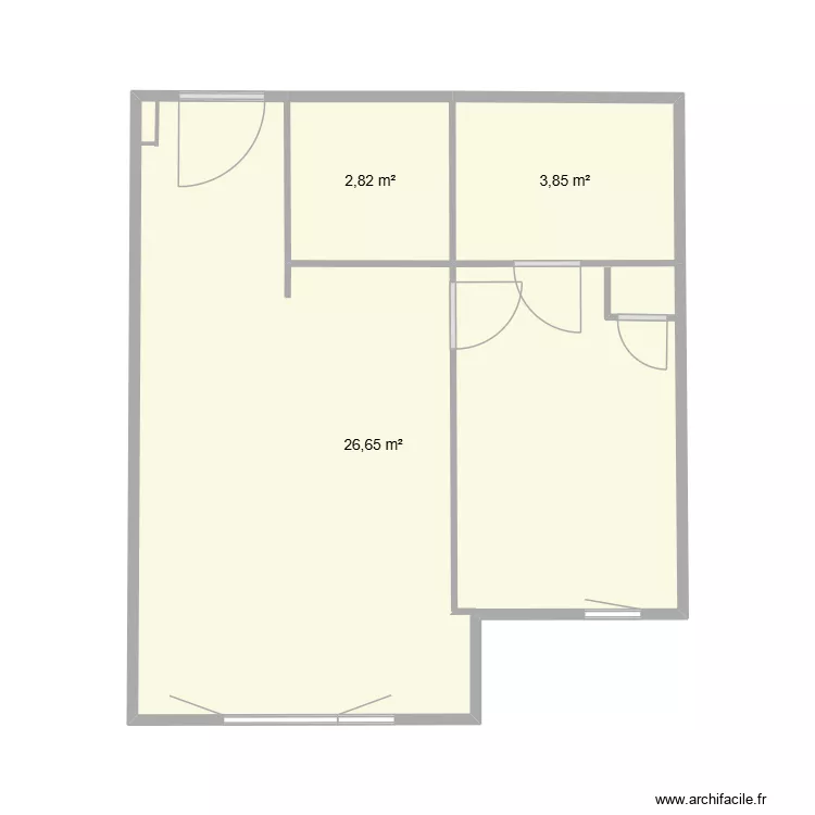 34 &agrave; r&eacute;nover. Plan de 3  et 33 m²