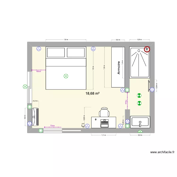 Plan 2. Plan de 1 et 19 m² Plan 2. Plan de 1 et 19 m²