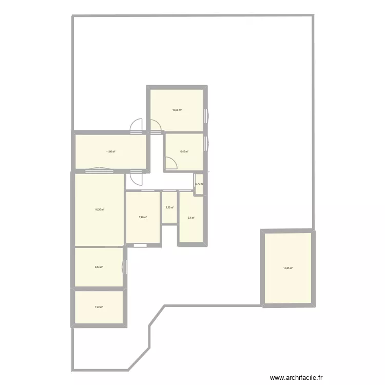 rosiers. Plan de 11  et 91 m²