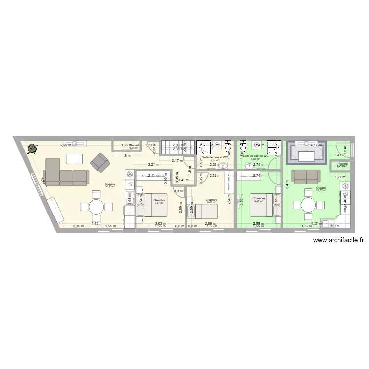 MAISONNEUVE David. Plan de 10 Pièces et 100 m²