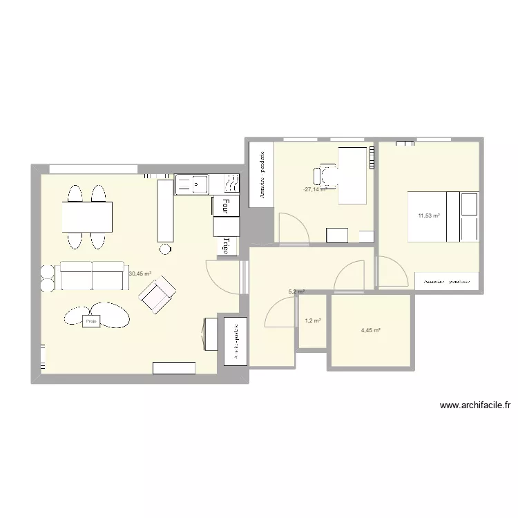 Appart R&eacute;gis. Plan de 