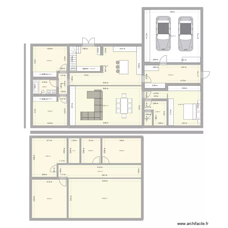 Maison Saint Martin du Lac V2. Plan de 18  et 309 m²