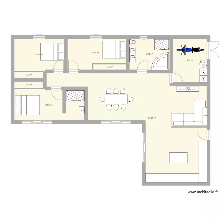 maison 125m2. Plan de 