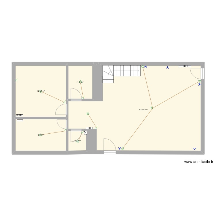 Pavard. Plan de 5 pièces et 83 m2