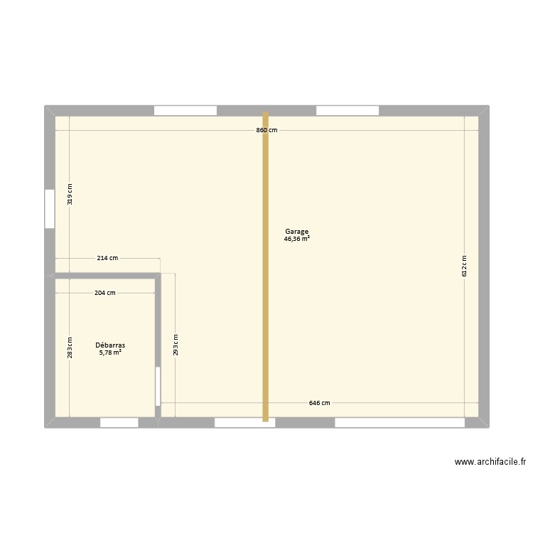 Stradiotto-Brocard - Garage. Plan de 2 pièces et 52 m2