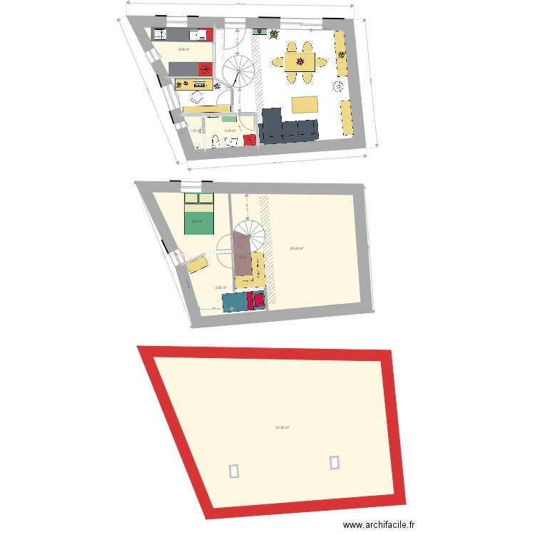 colimaçon. Plan de 0 pièce et 0 m2