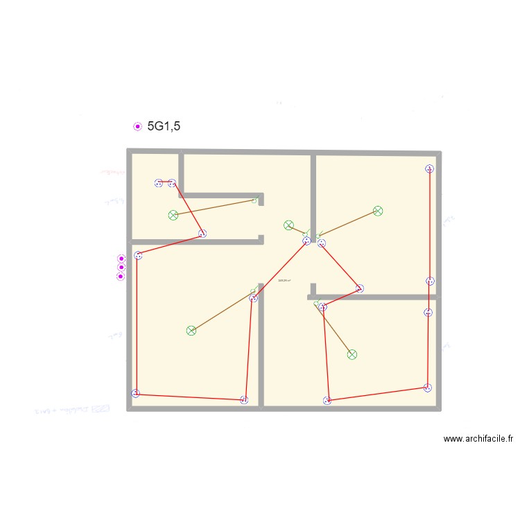 Martin R+1. Plan de 1 pièce et 249 m2