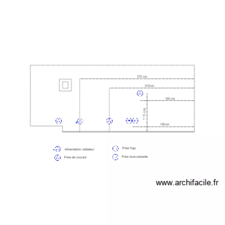 Plan &eacute;lectrique RDC mur Nord. Plan de 