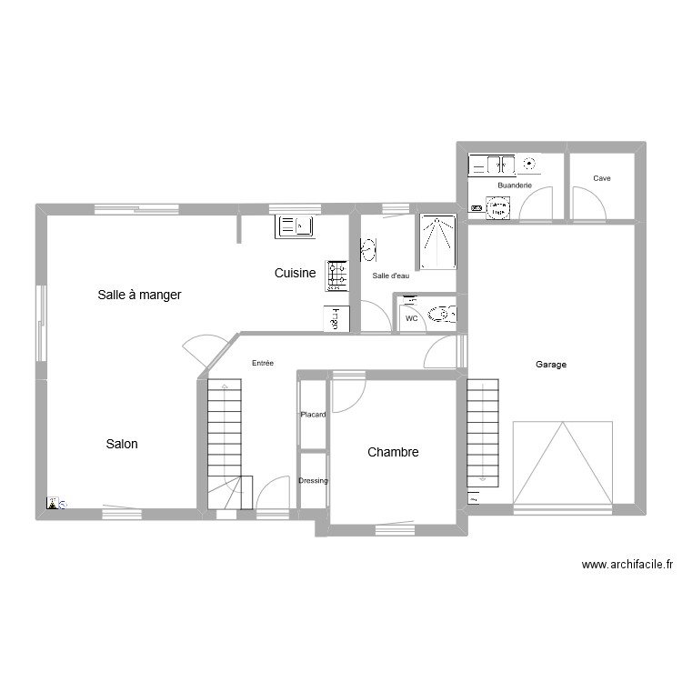 Maison Valognes RDC. Plan de 12 pièces et 102 m2