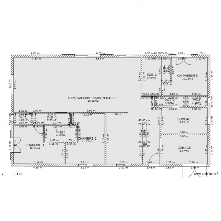 plan maison rectangle lege2. Plan de 0 pièce et 0 m2