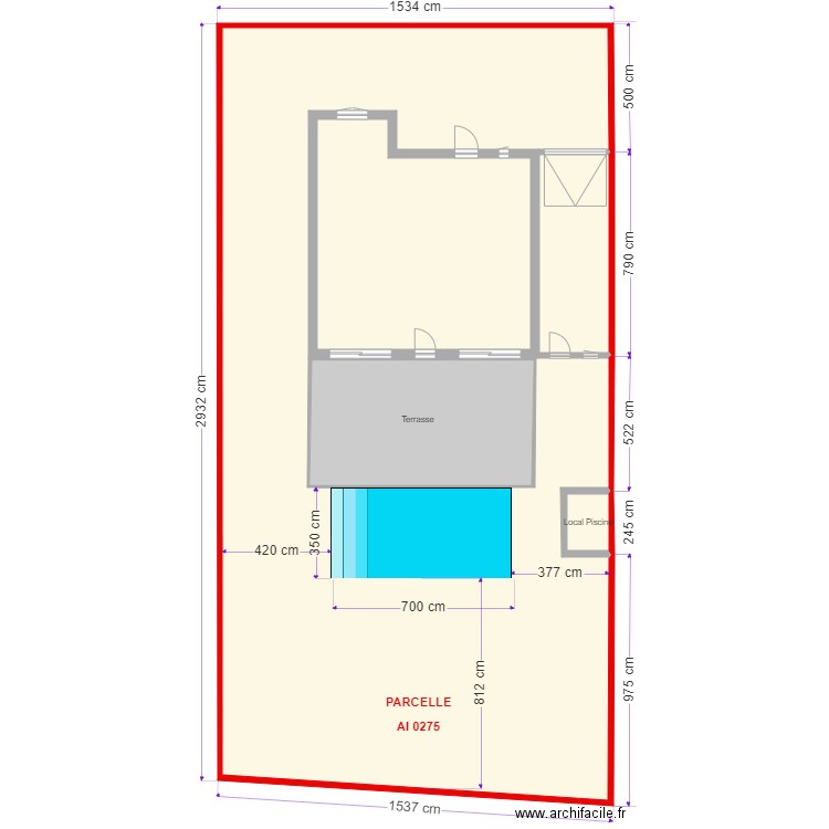 Construction gigean piscine et local technique piscine. Plan de 0 pièce et 0 m2