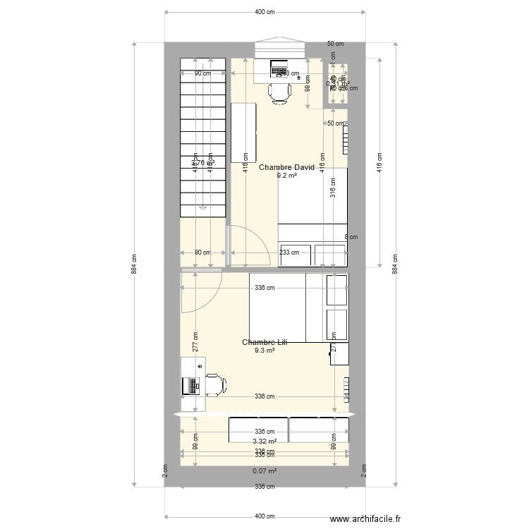 Chambre second. Plan de 0 pièce et 0 m2