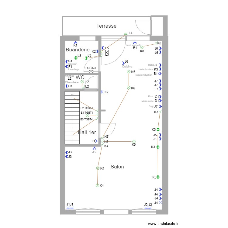 1er 49MC Reno elec - septembre22-V2. Plan de 6 pièces et 68 m2