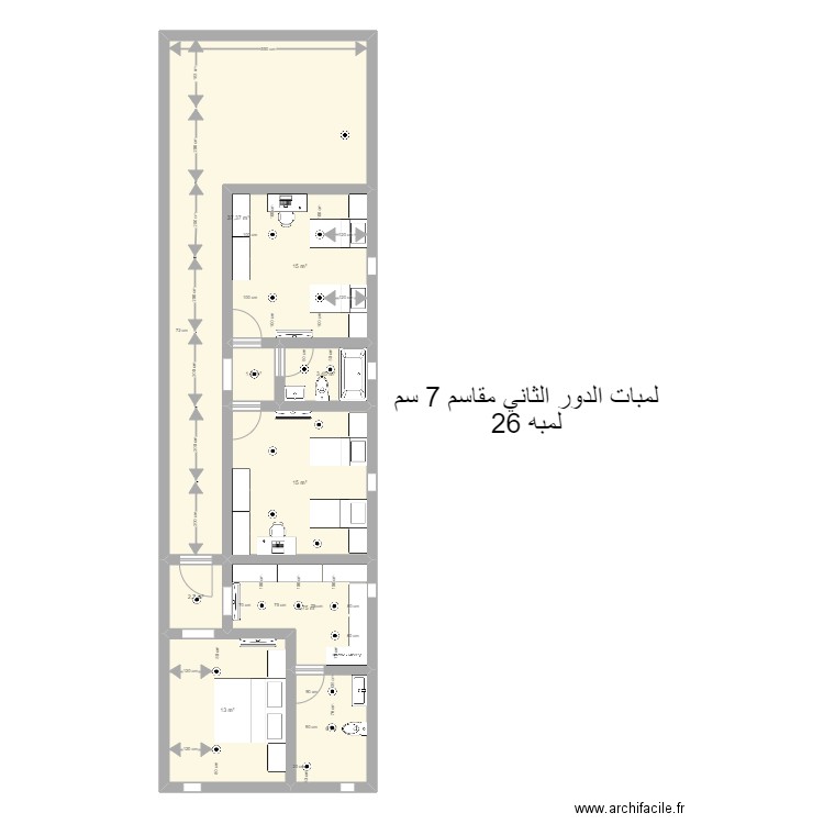 Home Second floor. Plan de 9 pièces et 103 m2