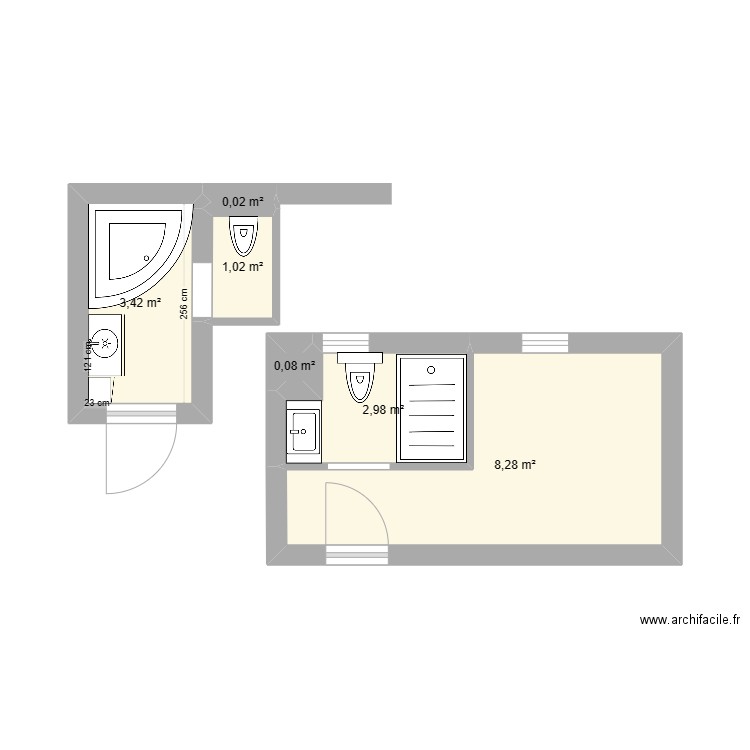 William Dechamps. Plan de 6 pièces et 16 m2