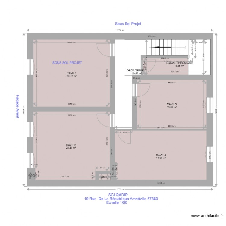 SCI QADIR SOUS SOL PROJET 2. Plan de 0 pièce et 0 m2