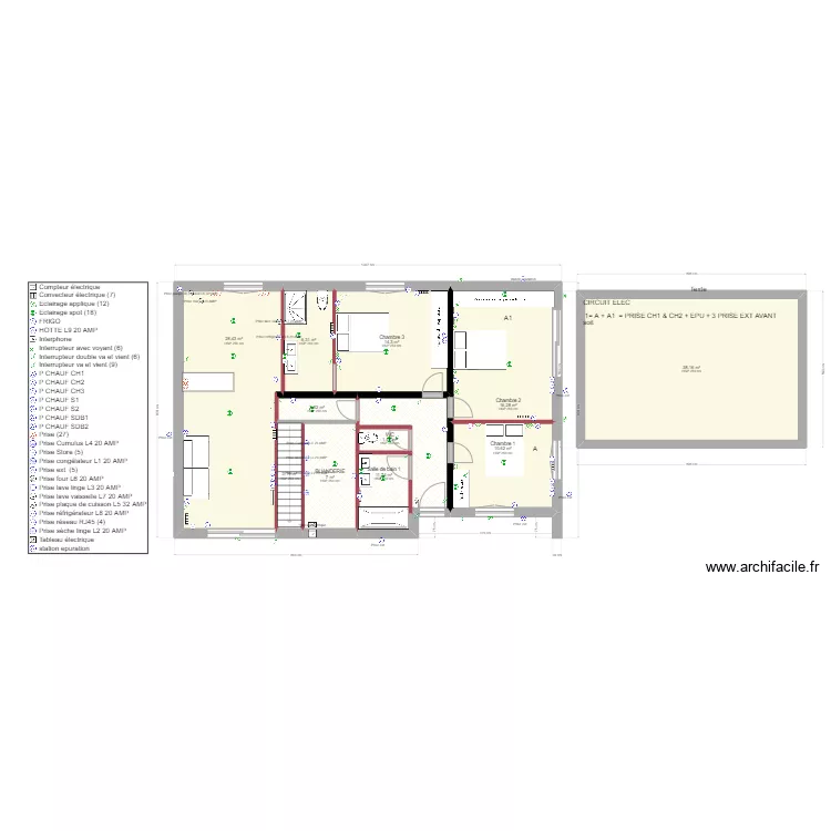 Castres  plateau 2eme etage . Plan de 