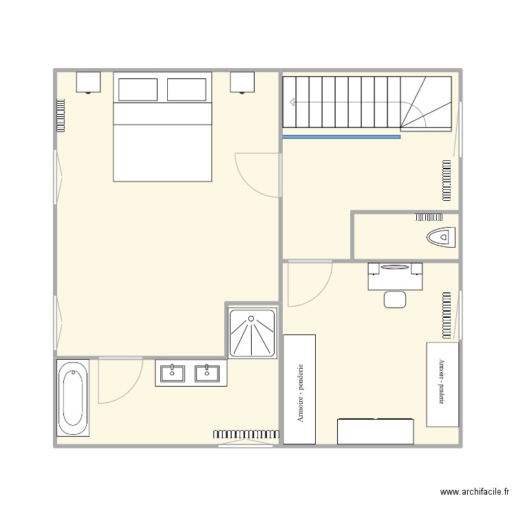 MAISON BH 1ER ETAGE. Plan de 5 pièces et 48 m2