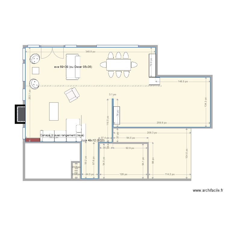 St antoine amenagement canapélit avec rangement medite. Plan de 0 pièce et 0 m2