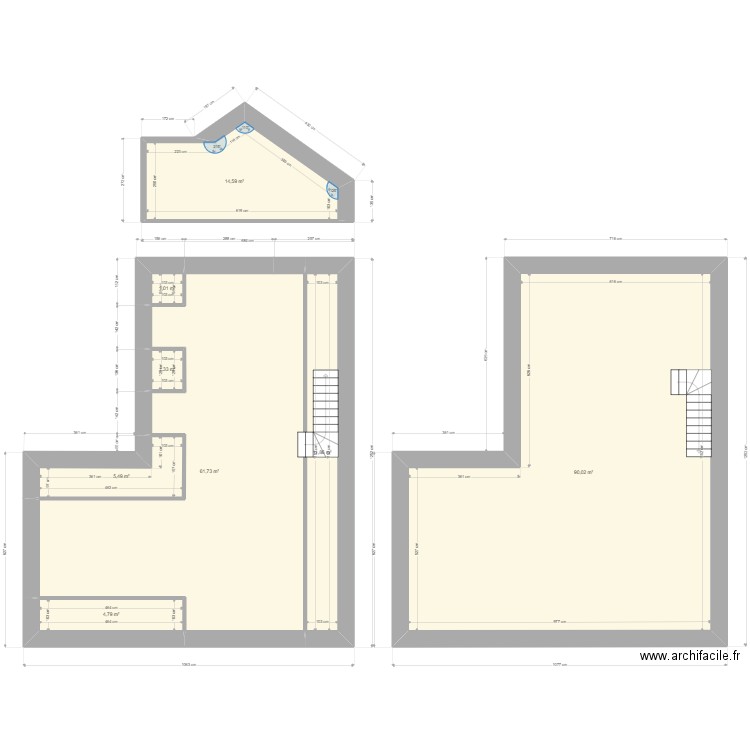 Etage. Plan de 8 pièces et 191 m2