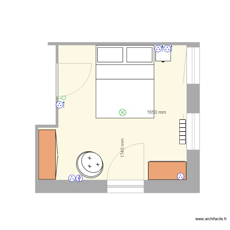 Etage Chambre 3 . Plan de 