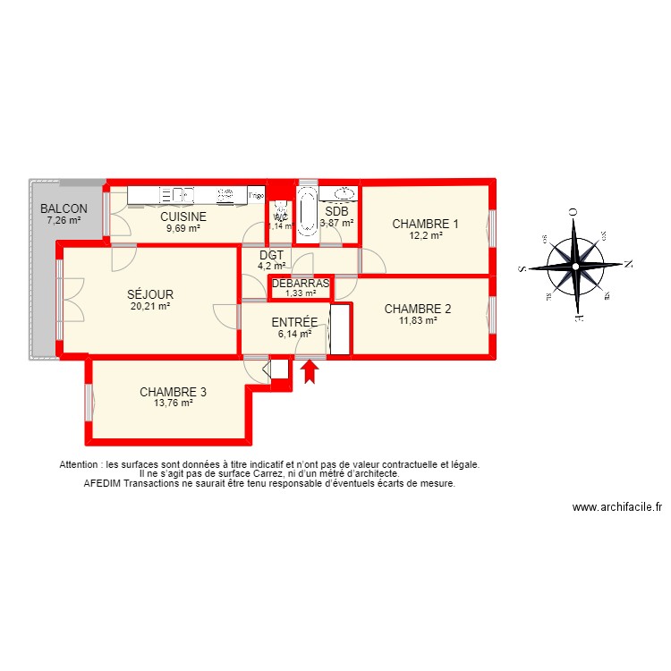 BI14008 . Plan de 14 pièces et 103 m2