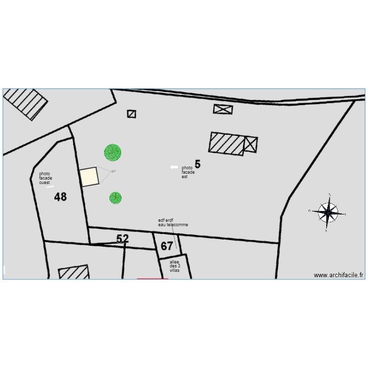plan de masse 1. Plan de 0 pièce et 0 m2