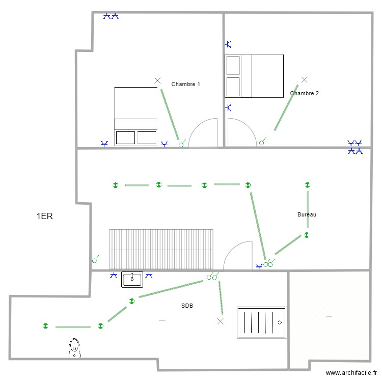 Dequene 1er . Plan de 2 pièces et 334 m2