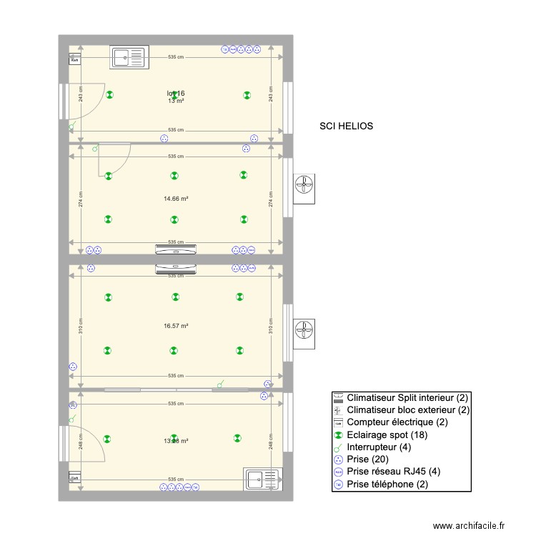 SCI MOULIN Bureau lot 16. Plan de 0 pièce et 0 m2