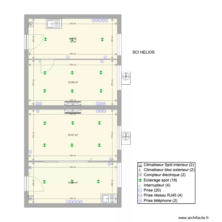 SCI MOULIN Bureau lot 16. Plan de 