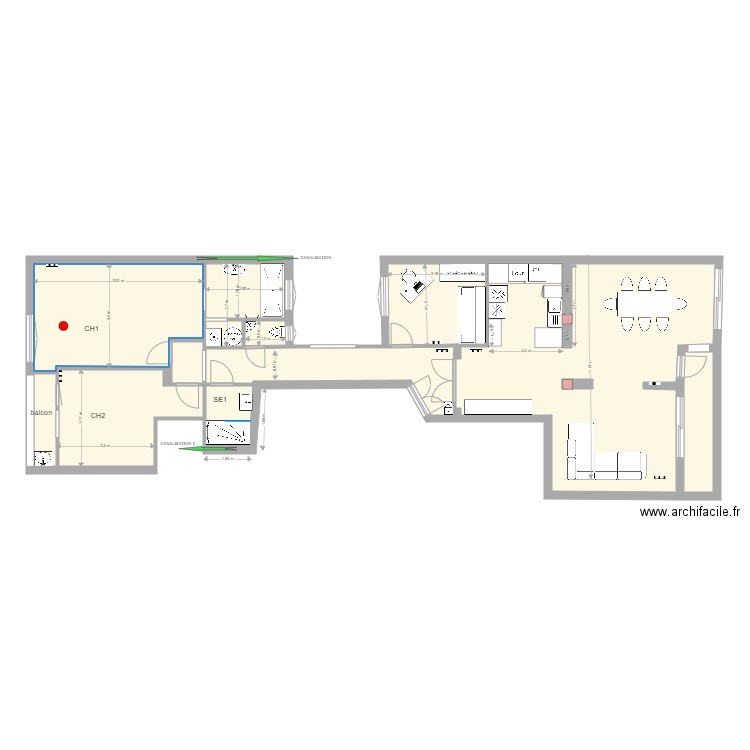 ARRIERE AVEC COTE v5 AetP 2v. Plan de 10 pièces et 110 m2