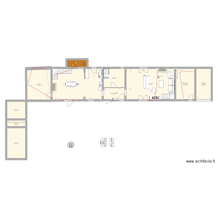 casa le ranger - plan SDB V3. Plan de 16 pièces et 267 m2