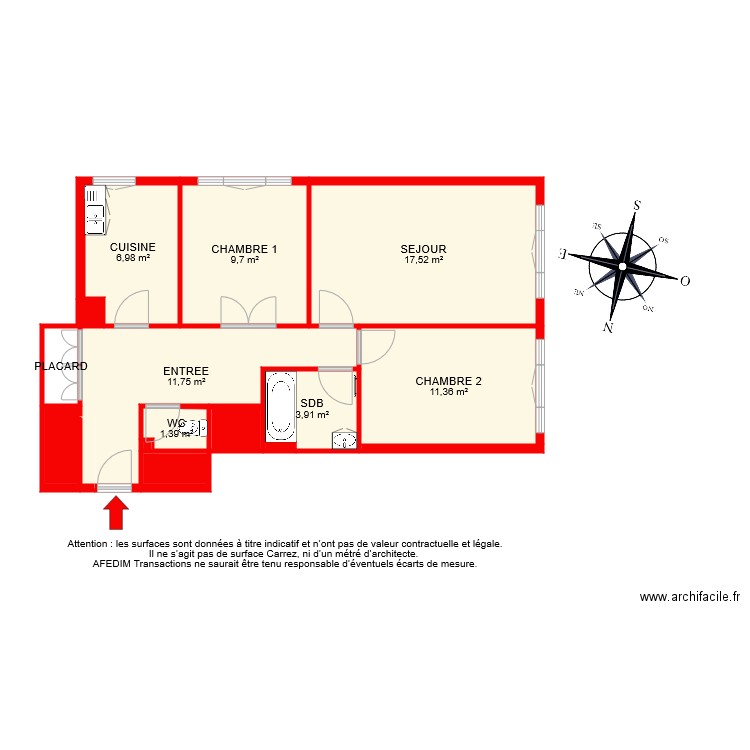 BI 8501. Plan de 16 pièces et 69 m2