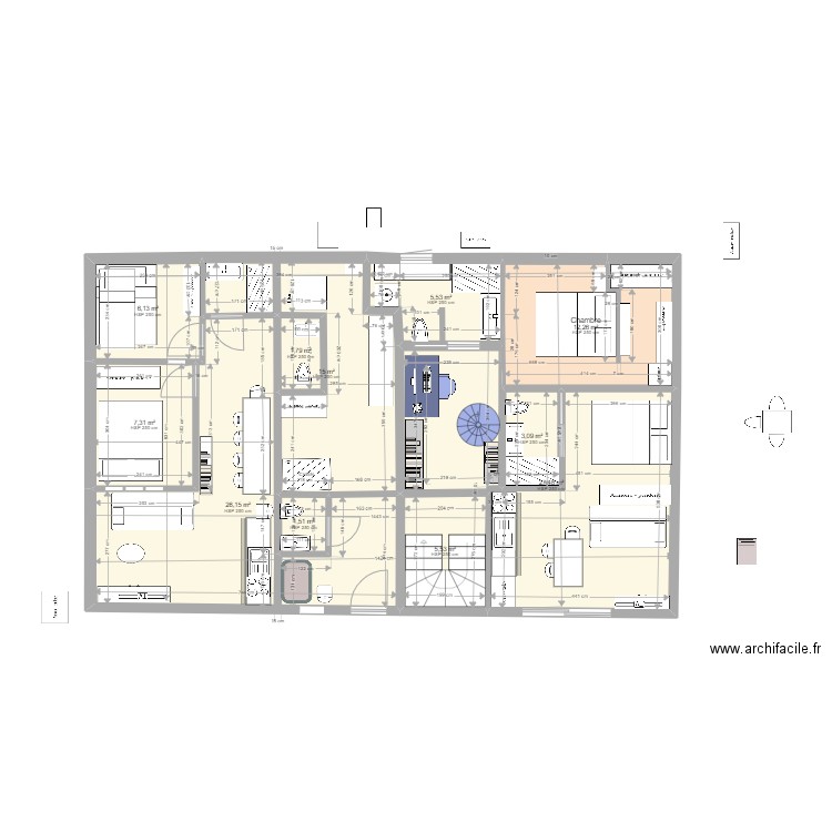 plan gite saskia RDCH. Plan de 11 pièces et 112 m2