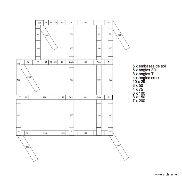 Truss UER listing Cast. Plan de 0 pièce et 0 m2